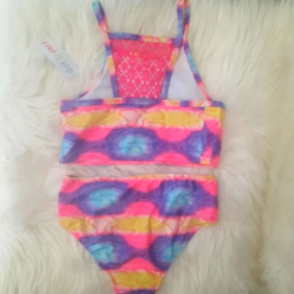 Dot & Zazz Colorful Snakeskin Print Bikini Set - Girls Size 8 - New With Tags